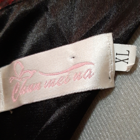 CHAN MEI NA Red and Black Rose Dress Extra Large - Picture 5 of 6